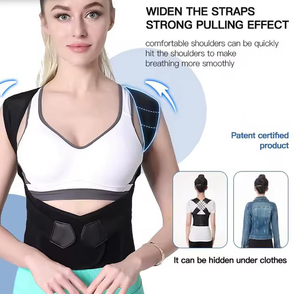 Adult Posture Corrector Belt - Breathable Back Support Strap for Improved Sitting Position for Men and Women