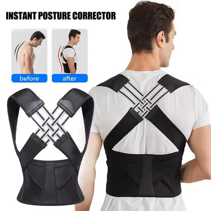 Adult Posture Corrector Belt - Breathable Back Support Strap for Improved Sitting Position for Men and Women